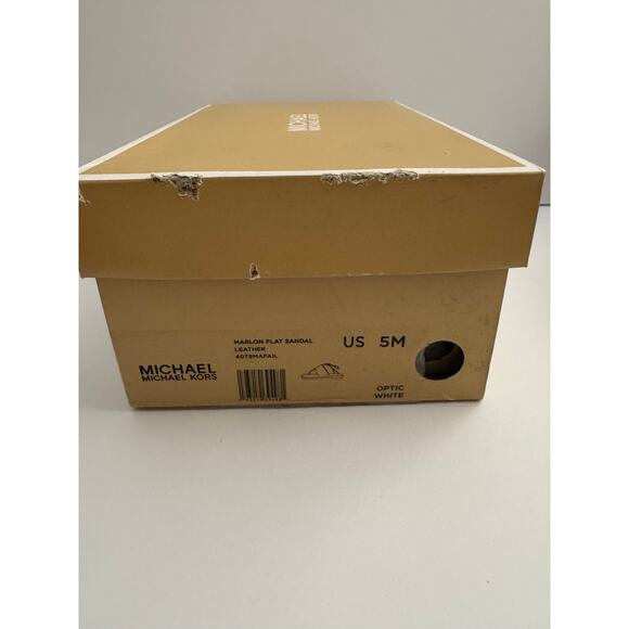 Michael Michael Kors White Marlon Leather Lace-Up Sandal - Picture 11 of 12